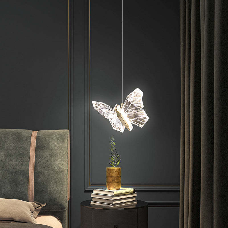 Contemporary Butterfly Acrylic Zinc LED Pendant Light — 2 / 110V-120V For US/CA / Neutral Light (4000K)