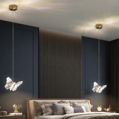 Contemporary Butterfly Acrylic Zinc LED Pendant Light — 1 / 220V-240V For UK/AU / Neutral Light (4000K)
