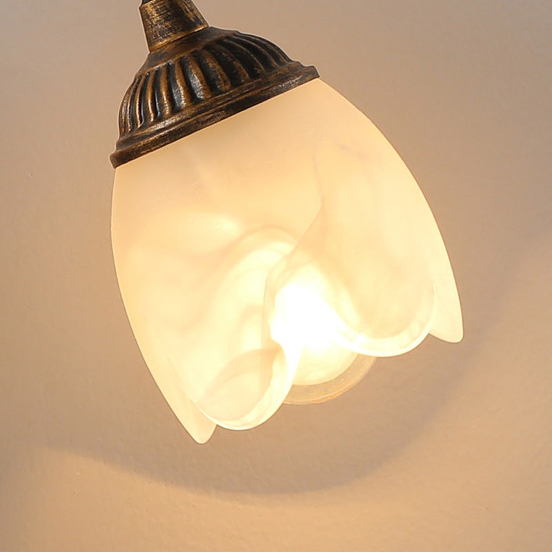 Art Deco Flower Leaf Crystal Glass Iron Wall Sconce