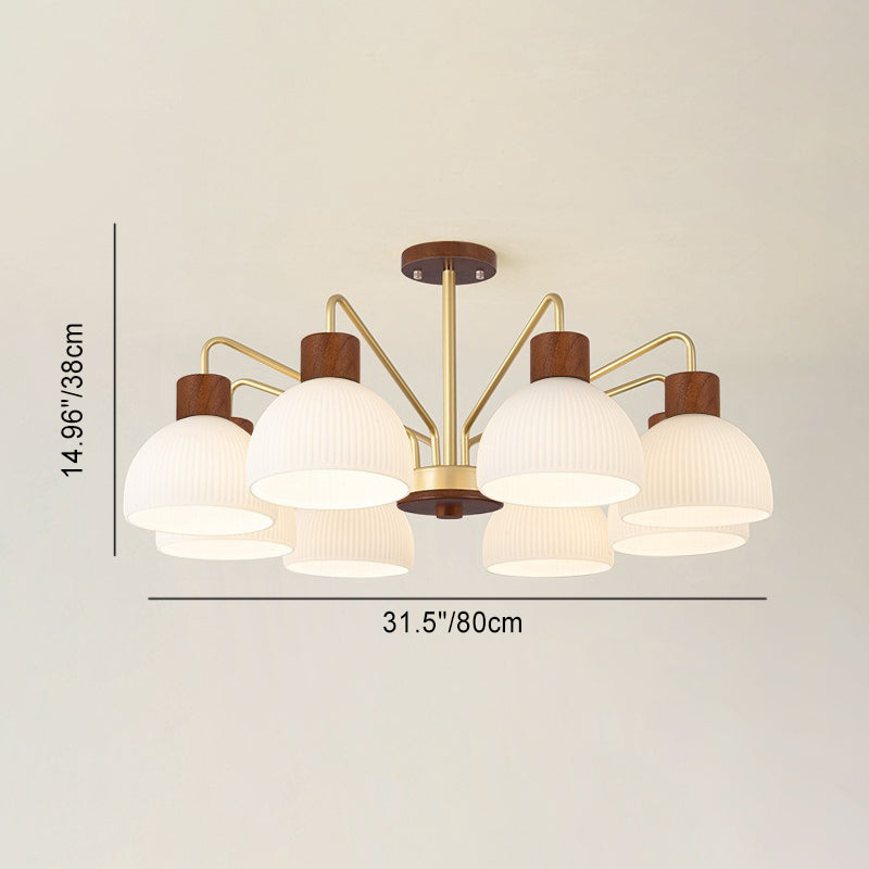 Japanese Glass Branch Bowl Ceiling Light