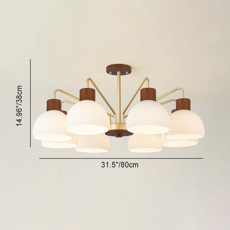 Japanese Glass Branch Bowl Ceiling Light
