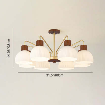 Japanese Glass Branch Bowl Ceiling Light