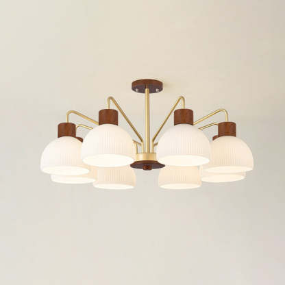 Japanese Glass Branch Bowl Ceiling Light