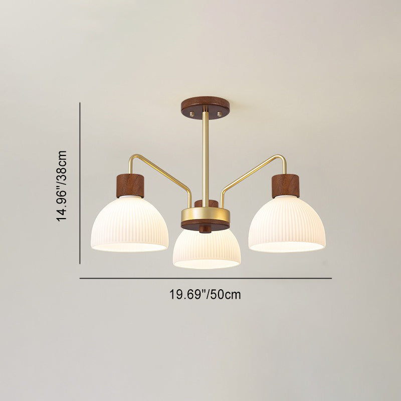 Japanese Glass Branch Bowl Ceiling Light