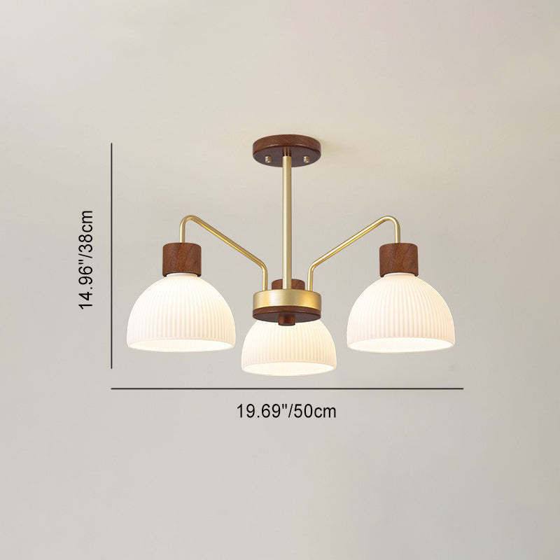 Japanese Glass Branch Bowl Ceiling Light