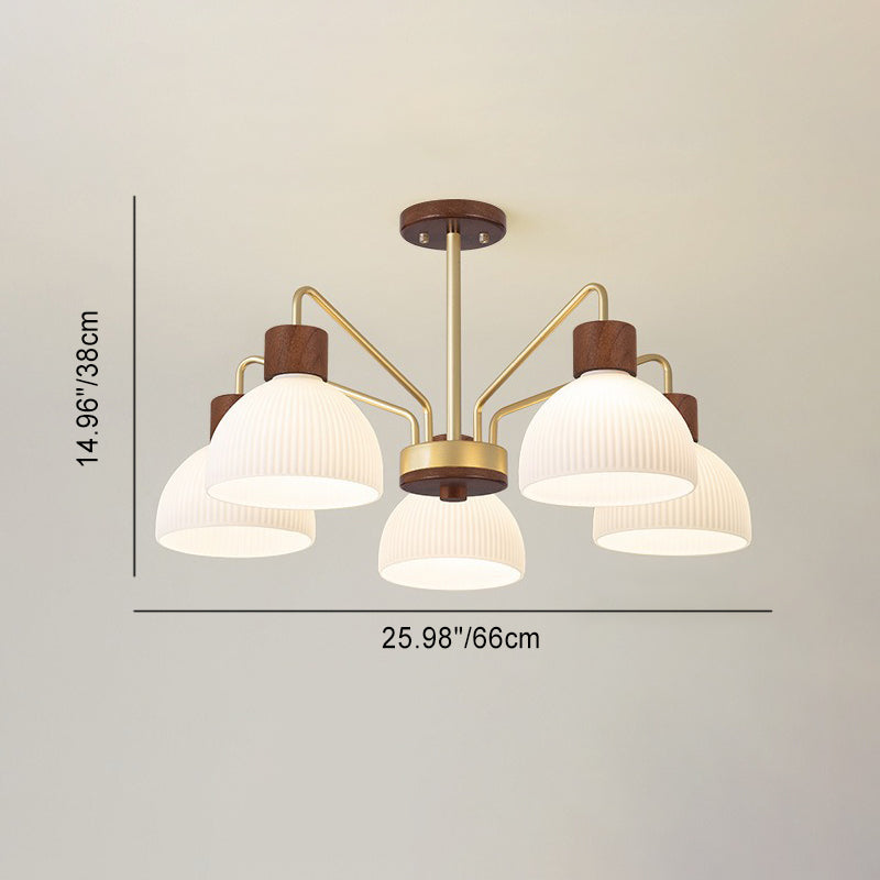Japanese Glass Branch Bowl Ceiling Light