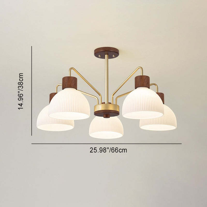 Japanese Glass Branch Bowl Ceiling Light