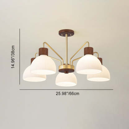 Japanese Glass Branch Bowl Ceiling Light