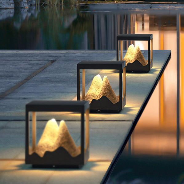 Modern Art Deco Mountain Glow Solar Light