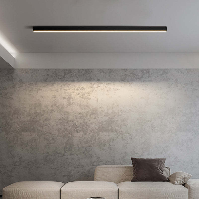 Minimalist Long Acrylic Aluminum LED Flush Mount Light