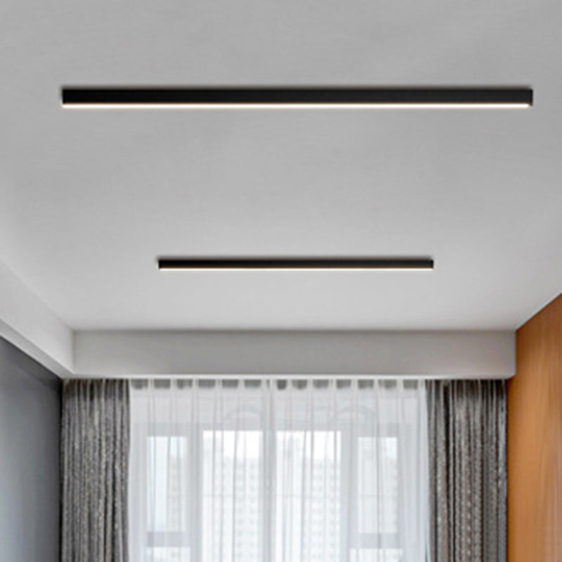 Minimalist Long Acrylic Aluminum LED Flush Mount Light
