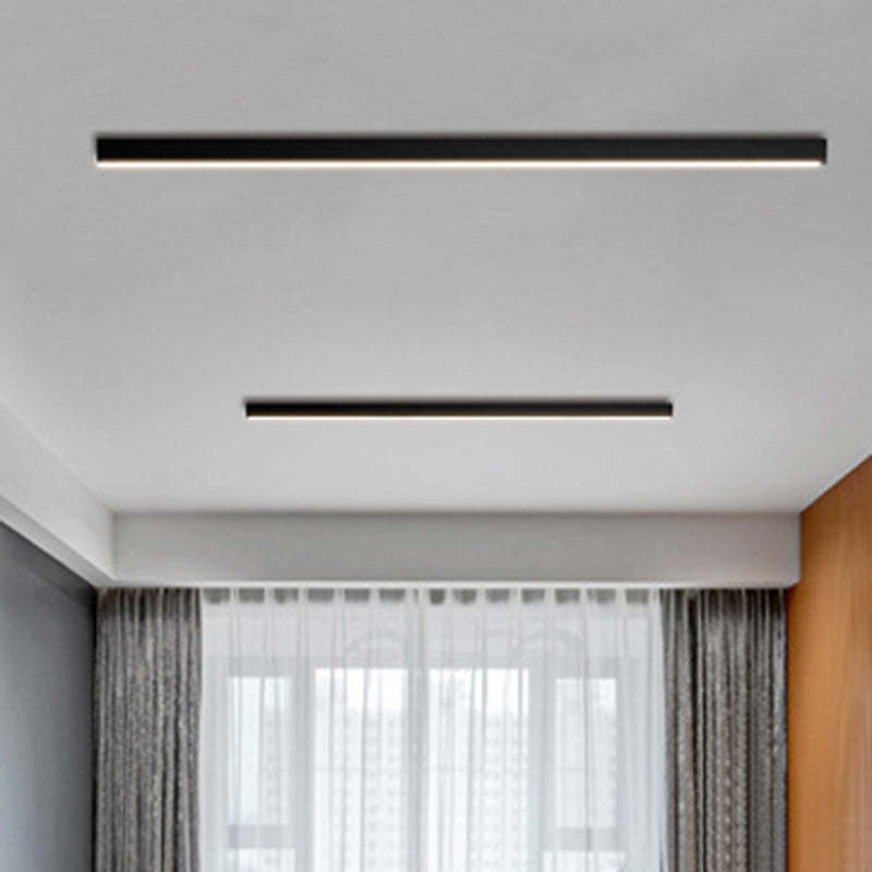 Minimalist Long Acrylic Aluminum LED Flush Mount Light