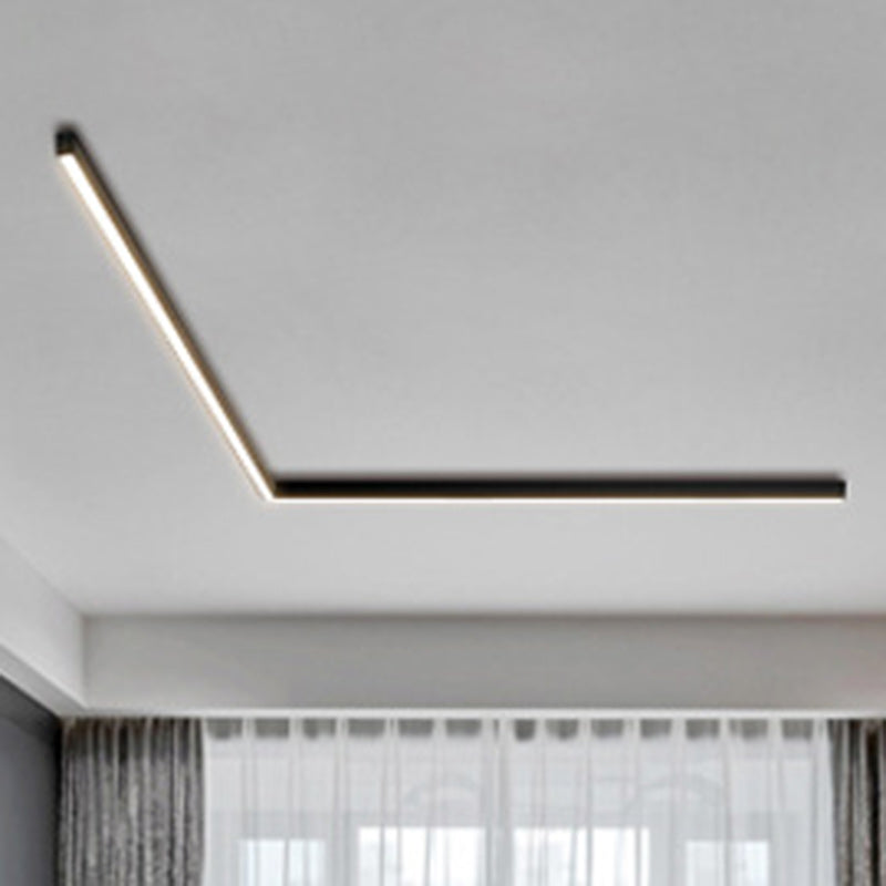 Minimalist Long Acrylic Aluminum LED Flush Mount Light