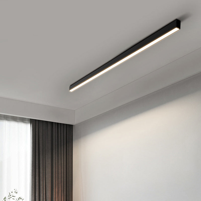 Minimalist Long Acrylic Aluminum LED Flush Mount Light