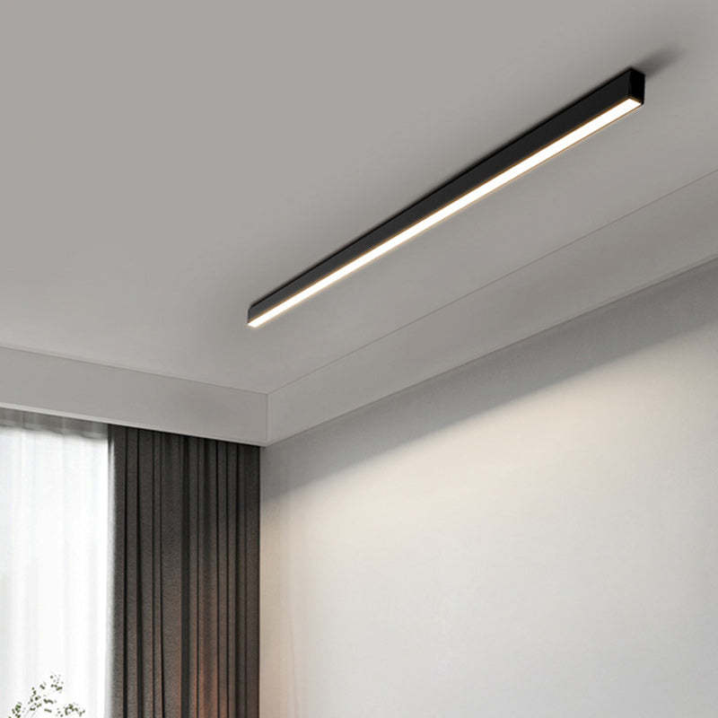 Minimalist Long Acrylic Aluminum LED Flush Mount Light
