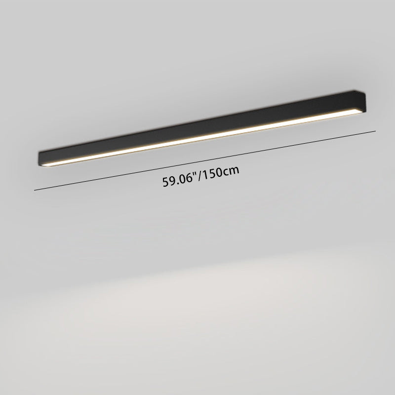 Minimalist Long Acrylic Aluminum LED Flush Mount Light