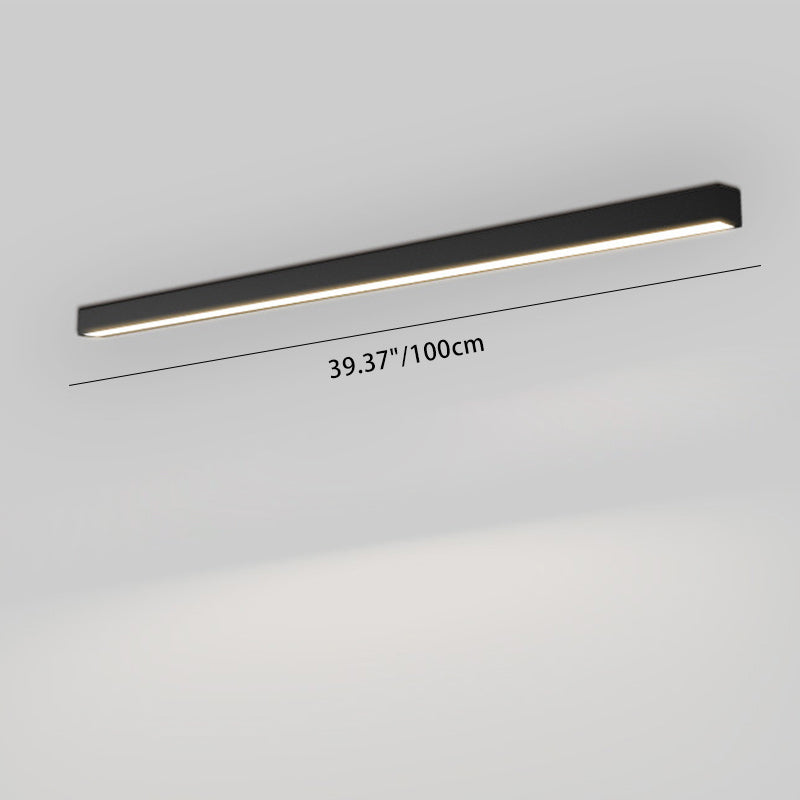Minimalist Long Acrylic Aluminum LED Flush Mount Light