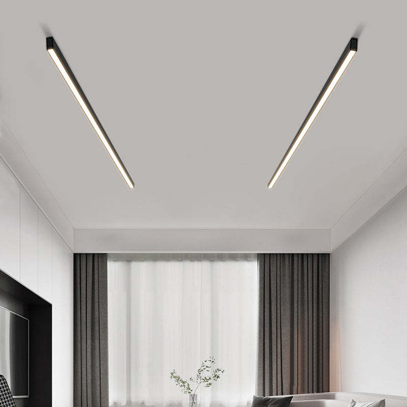 Minimalist Long Acrylic Aluminum LED Flush Mount Light
