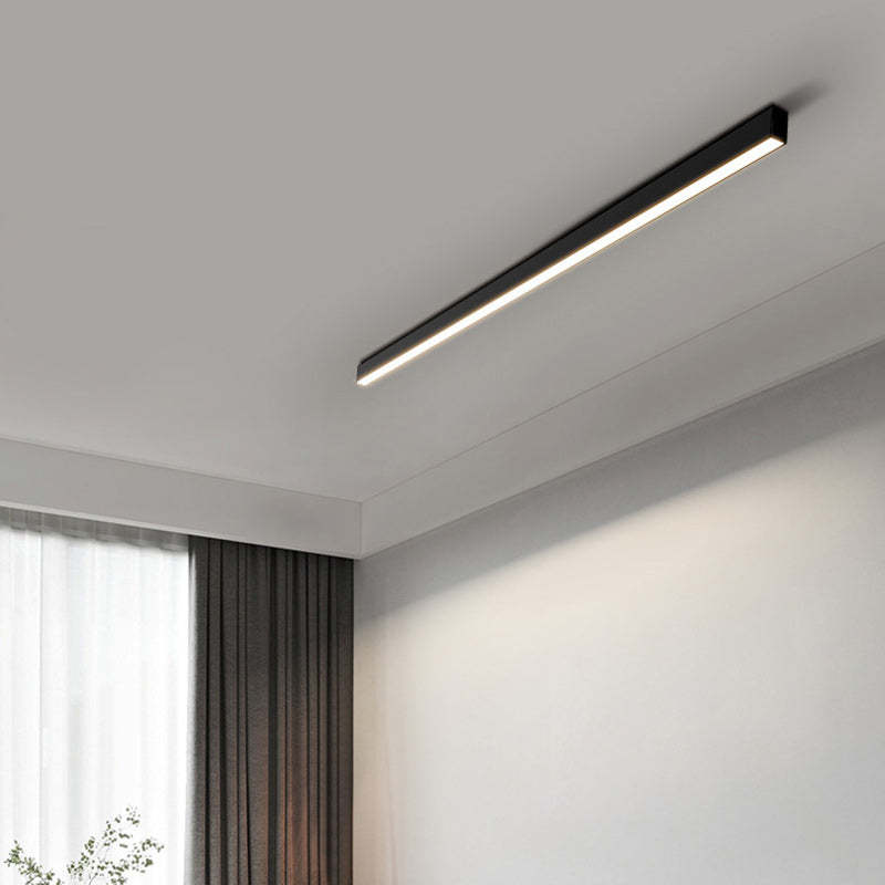 Minimalist Long Acrylic Aluminum LED Flush Mount Light