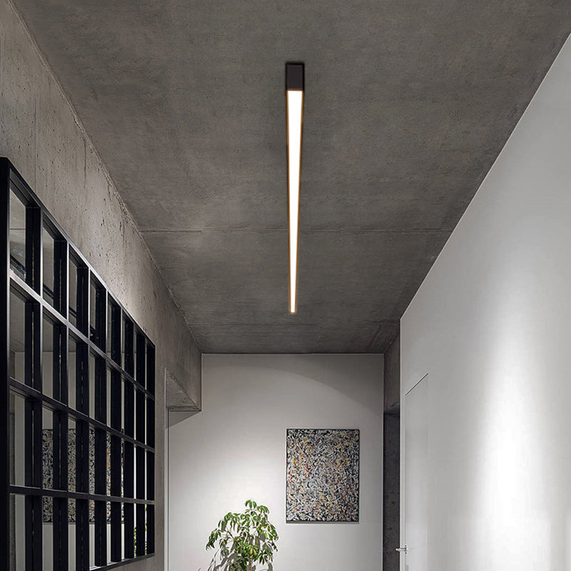 Minimalist Long Acrylic Aluminum LED Flush Mount Light