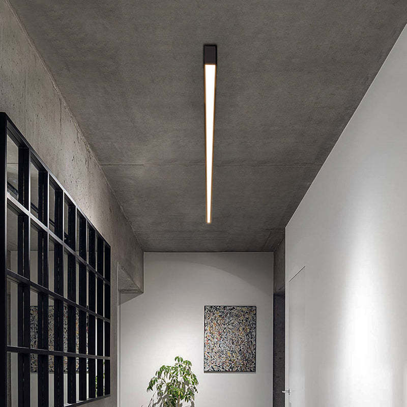 Minimalist Long Acrylic Aluminum LED Flush Mount Light
