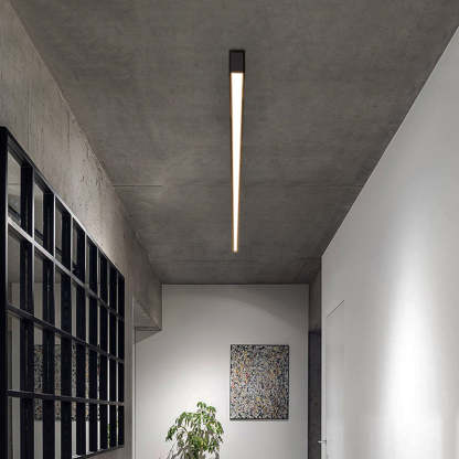 Minimalist Long Acrylic Aluminum LED Flush Mount Light