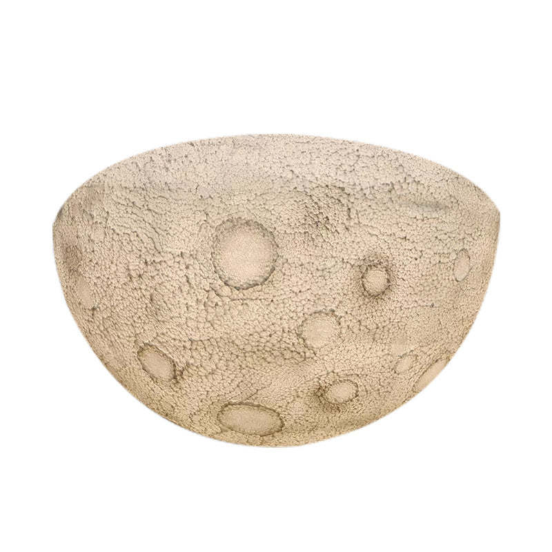 Minimalist Semicircle Embossed Moon Resin LED Flush Light