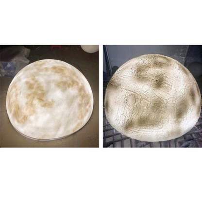 Minimalist Semicircle Embossed Moon Resin LED Flush Light