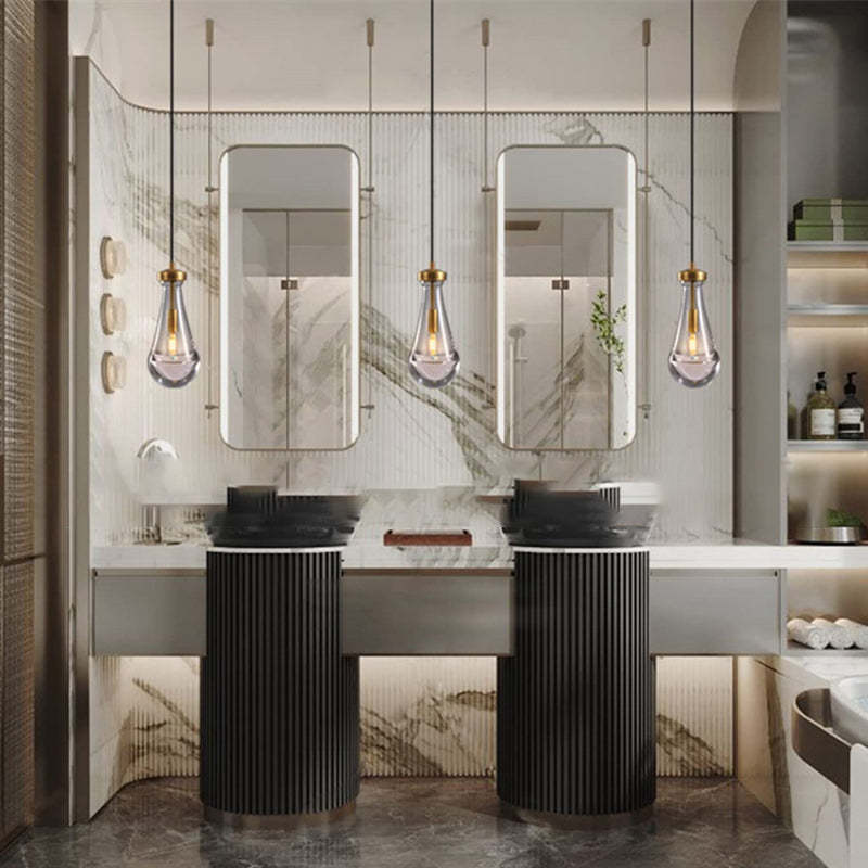 Scandinavian Conical Crystal Glass Iron Pendant Light