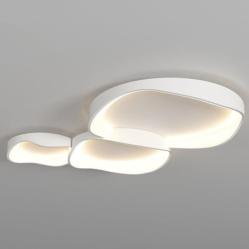 Minimalist Irregular Round Iron LED Flush Mount Light