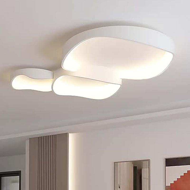 Minimalist Irregular Round Iron LED Flush Mount Light