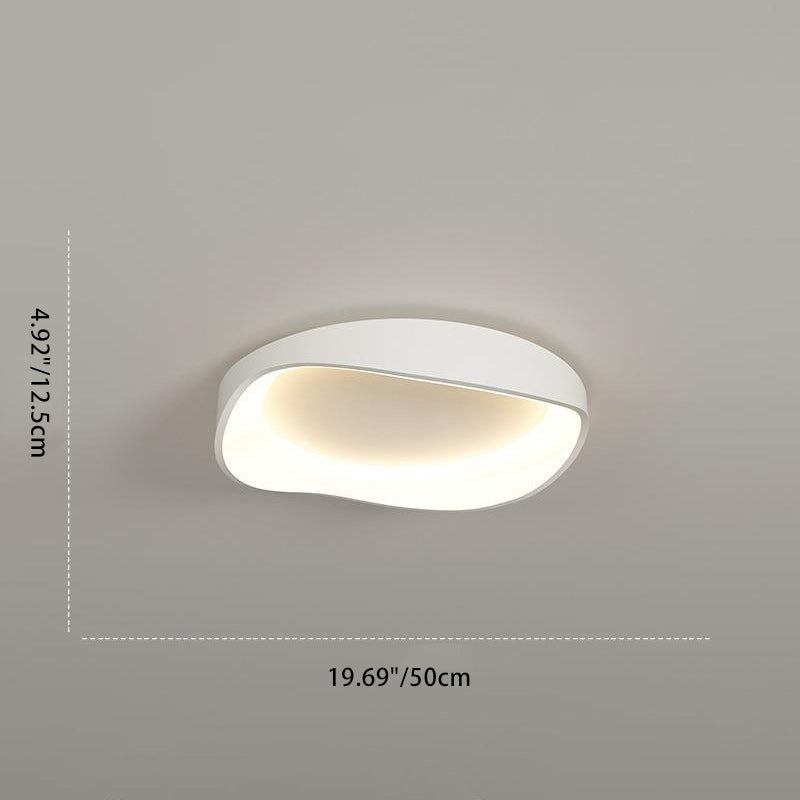 Minimalist Irregular Round Iron LED Flush Mount Light