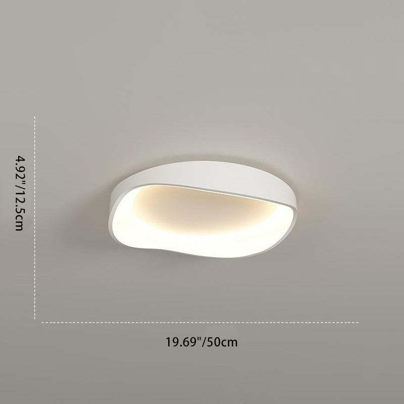 Minimalist Irregular Round Iron LED Flush Mount Light