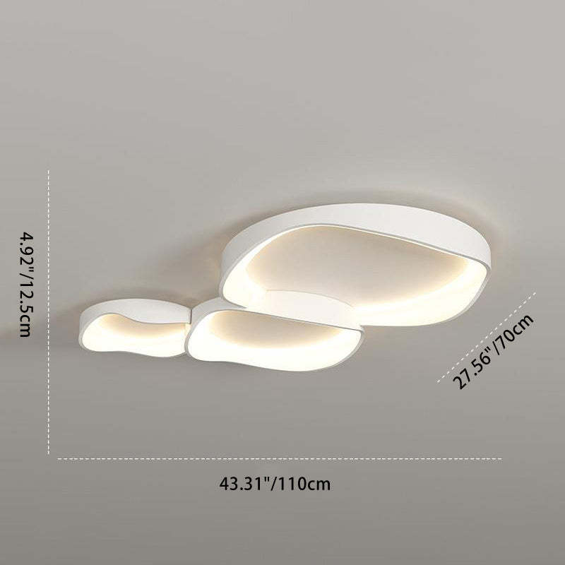 Minimalist Irregular Round Iron LED Flush Mount Light
