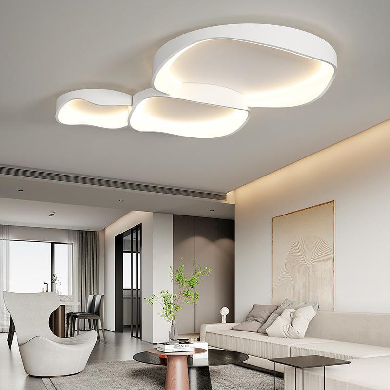 Minimalist Irregular Round Iron LED Flush Mount Light