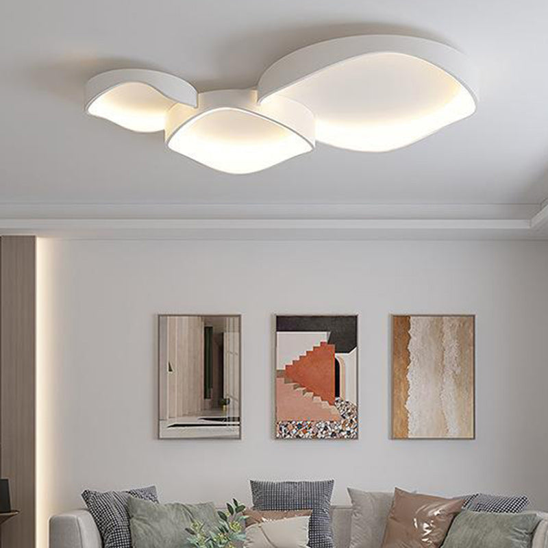 Minimalist Irregular Round Iron LED Flush Mount Light