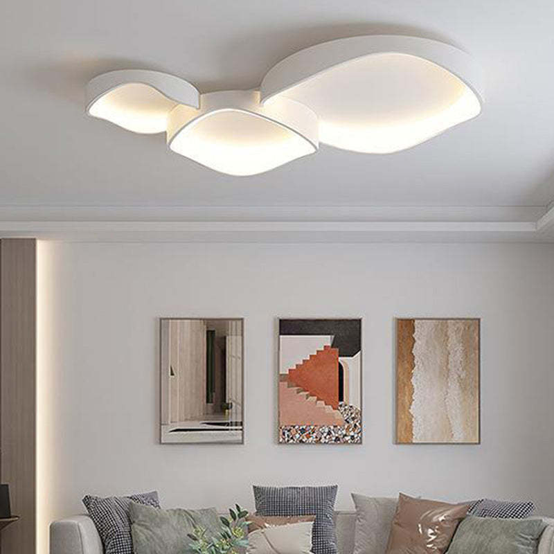 Minimalist Irregular Round Iron LED Flush Mount Light