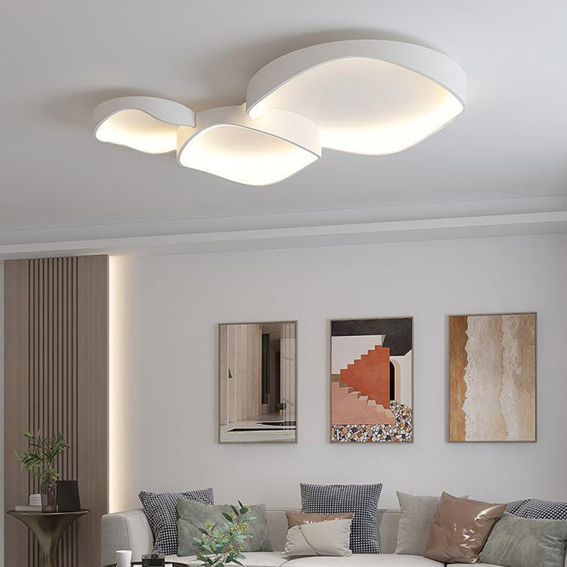 Minimalist Irregular Round Iron LED Flush Mount Light