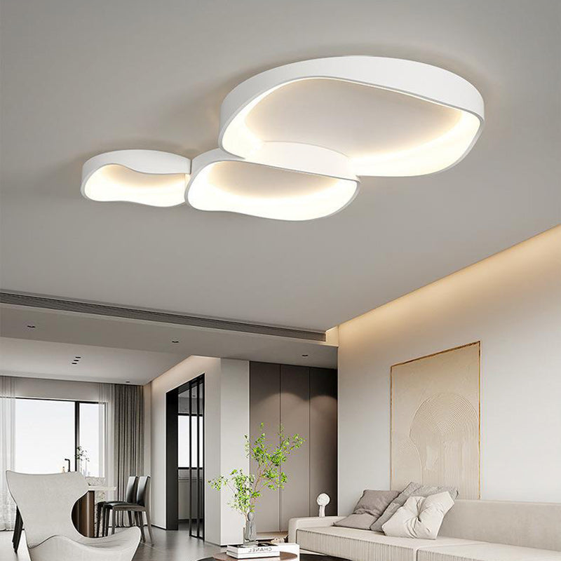 Minimalist Irregular Round Iron LED Flush Mount Light