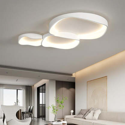 Minimalist Irregular Round Iron LED Flush Mount Light