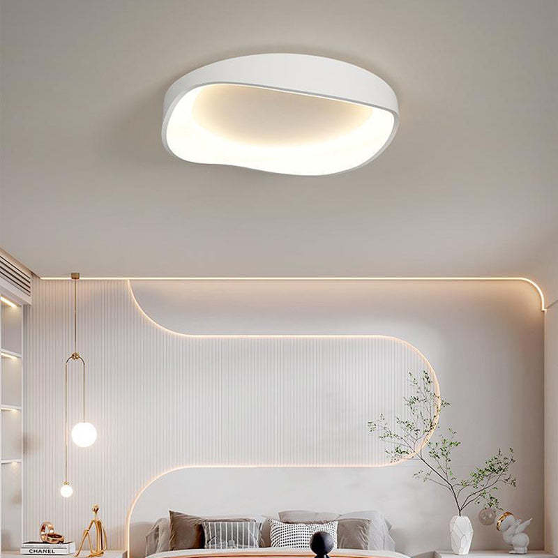 Minimalist Irregular Round Iron LED Flush Mount Light