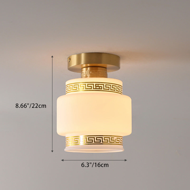 Chinese Copper 1-Light Ceiling Light — B / 220V-240V For UK/AU