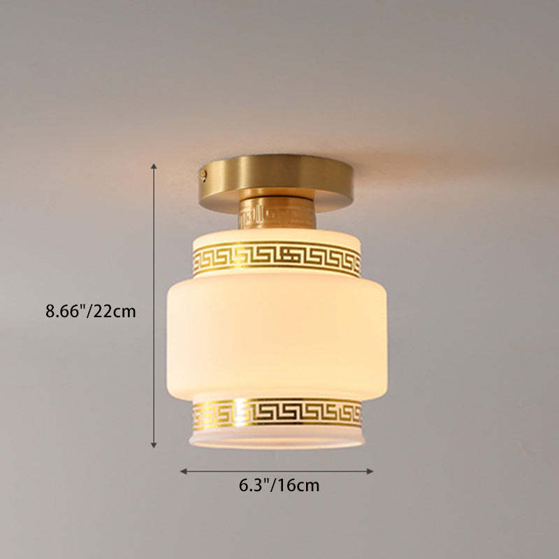 Chinese Copper 1-Light Ceiling Light — B / 220V-240V For UK/AU