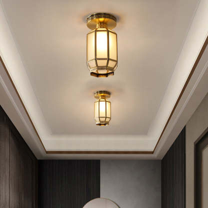 Chinese Copper 1-Light Ceiling Light — A / 110V-120V For US/CA