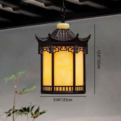 Chinese Hexagonal Gazebo Aluminum Pendant Light