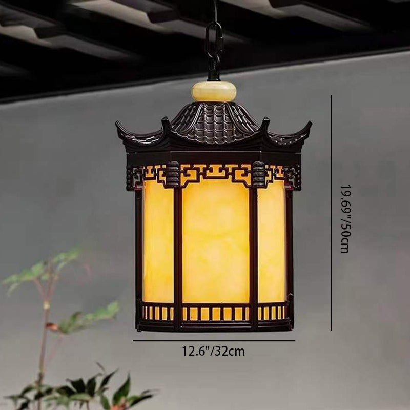 Chinese Hexagonal Gazebo Aluminum Pendant Light