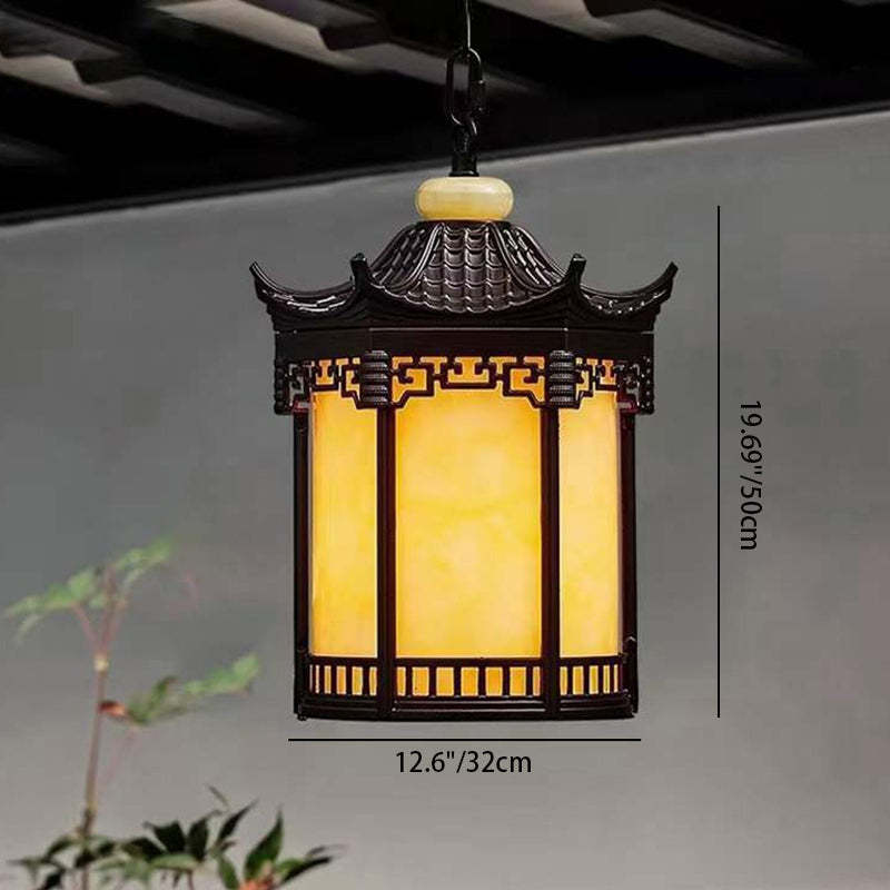 Chinese Hexagonal Gazebo Aluminum Pendant Light