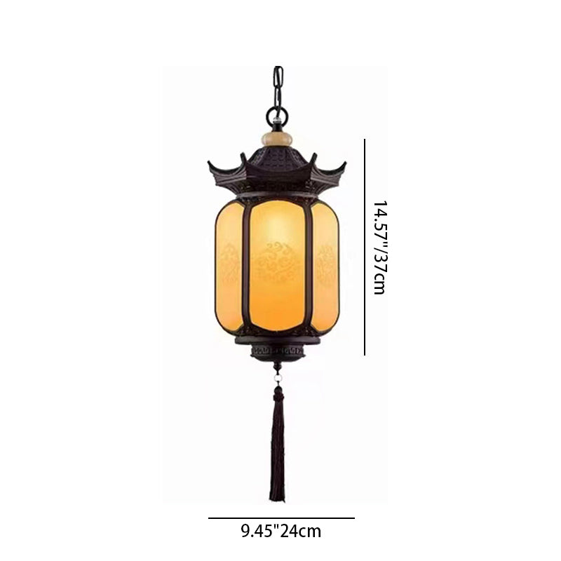 Chinese Hexagonal Gazebo Aluminum Pendant Light