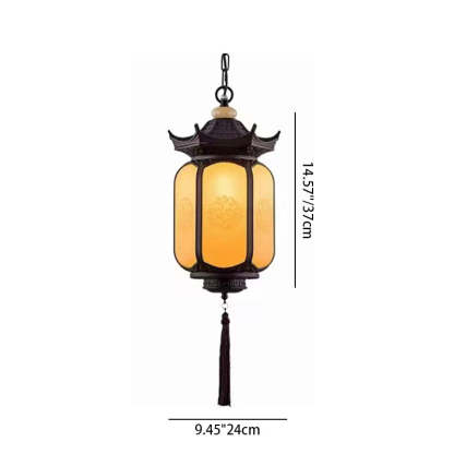 Chinese Hexagonal Gazebo Aluminum Pendant Light