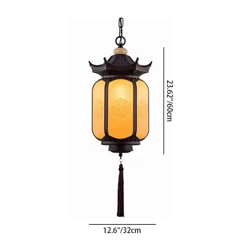 Chinese Hexagonal Gazebo Aluminum Pendant Light